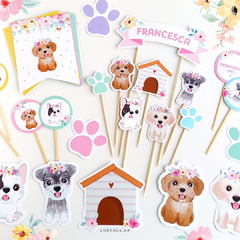 TEMÁTICA PERRITOS Y FLORES en internet