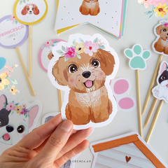 Imagen de TEMÁTICA PERRITOS Y FLORES