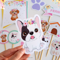TEMÁTICA PERRITOS Y FLORES - comprar online