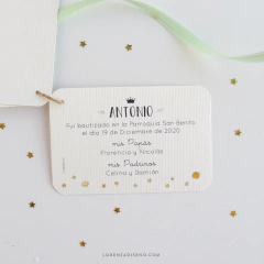 ESTAMPITA BAUTISMO LIBRITO MODELO ANTONIO - PRINCIPITO - Lorenza Diseño