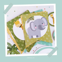 Imagen de ANIMALES DE LA SELVA - KIT DECORACION CUMPLEAÑOS IMPRESO