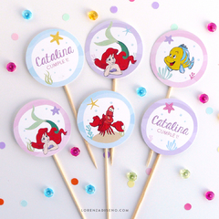 LA SIRENITA - KIT DECORACION CUMPLEAÑOS IMPRESO - Lorenza Diseño