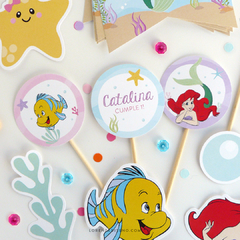 LA SIRENITA - KIT DECORACION CUMPLEAÑOS IMPRESO - tienda online