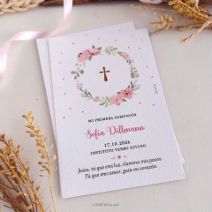 ESTAMPITA COMUNIÓN MODELO FLORES ROSAS 2 en internet