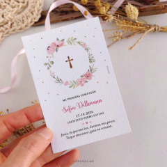 ESTAMPITA COMUNIÓN MODELO FLORES ROSAS 2