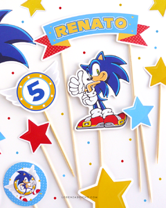 SONIC - KIT DECORACION CUMPLEAÑOS IMPRESO - tienda online