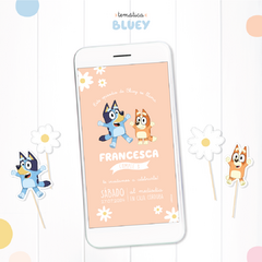 TEMÁTICA BLUEY CON FLORES - Lorenza Diseño