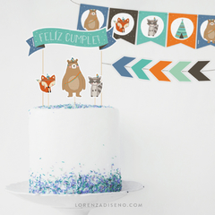 BOHO - KIT DECORACION CUMPLEAÑOS IMPRESO