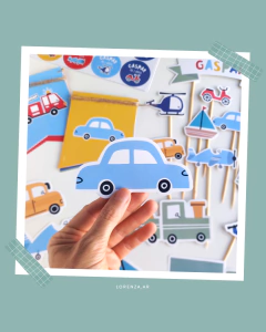 VEHÍCULOS / KIT DECORACION CUMPLEAÑOS IMPRESO - comprar online