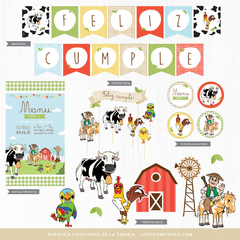 CANCIONES DE LA GRANJA ZENON - KIT DECORACION CUMPLEAÑOS IMPRESO - comprar online