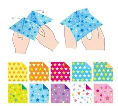 20 hojas ESTRELLAS 15x15cm. Doble faz. Tapa amarilla. Jong ie Nara - Hojas de Arte Origami