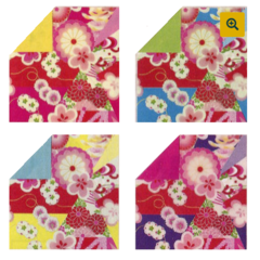 Papel para origami FLORAL pachwork- 24bifaz, 15x15cm - comprar online