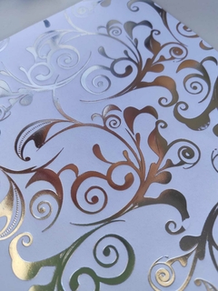 20 hojas ARABESQUE blanco con plata15x15cm. Marca Hojas de Arte - comprar online