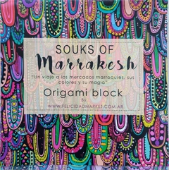 120 hojas BLOCK MARRAKESH 15x15cm, Bifaz. Felicidad