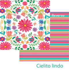 20 hojas CIELITO LINDO 15x15cm bifaz. Marca Felicidad