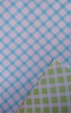 Papel A4 CUADROS VERDE/CELESTE-1 hoja bifaz de 80g.