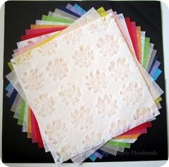 16 hojas HECHAS A MANO semi transparente 14,5x14,5cm DAISO Translucido. Washi