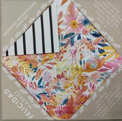 20 hojas FLORES NARANJA 15x15cm .Doble faz. Felicidad