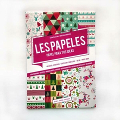 48 hojas BLOCK NAVIDEÑO de 80g con 8 diseños. Marca " Les Papeles"