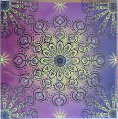 15 hojas MANDALA VIOLETA y AMARILLO. 12x12cm. Simple faz. JM Papers