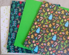20 hojas MIX NAVIDEÑO E 15x15cm simple faz