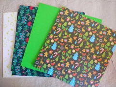 20 hojas MIX NAVIDEÑO E 15x15cm simple faz - tienda online