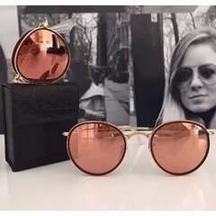 Oculos De Sol Ray-Ban Round Dobrável De Cristal na internet