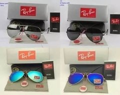Kit C/2 Oculos De Sol Ray-Ban Aviador Classico De Cristal Cores Variadas - M&M Acessorios