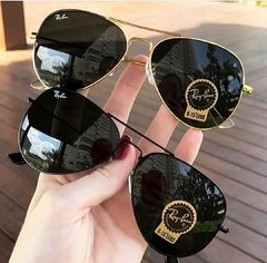 Kit C/2 Oculos De Sol Ray-Ban Aviador Classico De Cristal Cores Variadas