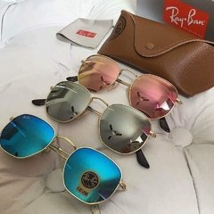 Kit C/3 Oculos De Sol Ray-Ban Hexagonal De Cristal Frete gratis