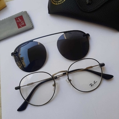 Óculos Armação P/ Grau Ray-Ban Round Clip On 2 em 1