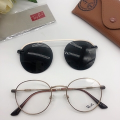 Óculos Armação P/ Grau Ray-Ban Round Clip On 2 em 1 - M&M Acessorios