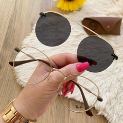 Óculos Armação P/ Grau Ray-Ban Round Clip On 2 em 1 - comprar online