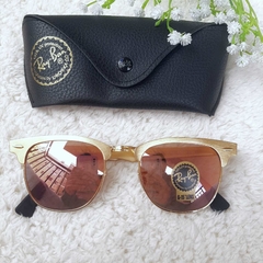 Oculos De Sol Ray-Ban Clubmaster Aluminium Metal - M&M Acessorios