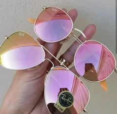 kit c/2 oculos de sol Ray-Ban Aviador + Round de cristal cores variadas - M&M Acessorios
