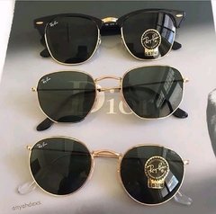 Kit C/3 oculos Ray-Ban Clubmaster + Hexagonal + Round