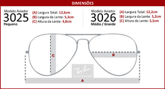 Oculos Armação p/Grau RayBan Aviador de Metal - M&M Acessorios
