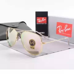 Oculos De Sol Ray-Ban Aviador Classico De Cristal Cores Variadas