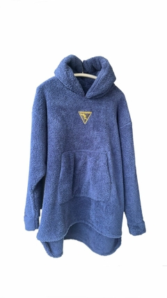 Poncho con Mangas Adulto Azul con Escudo a Color