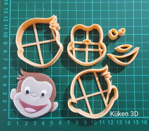 Cortante cara Jorge El Curioso Collage 6cm Dibujito