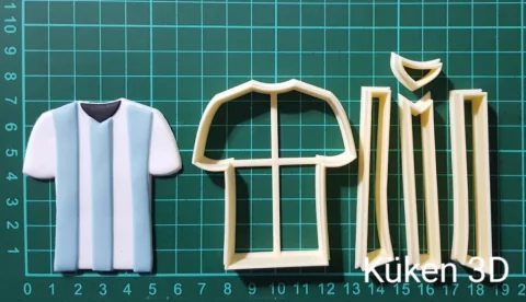 Cortante Camiseta collage 7cm Futbol Argentina mundial