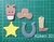 Set 5 Cortantes tematica texas 5cm collage para cupcakes estrella caballo bota sombrero herradura