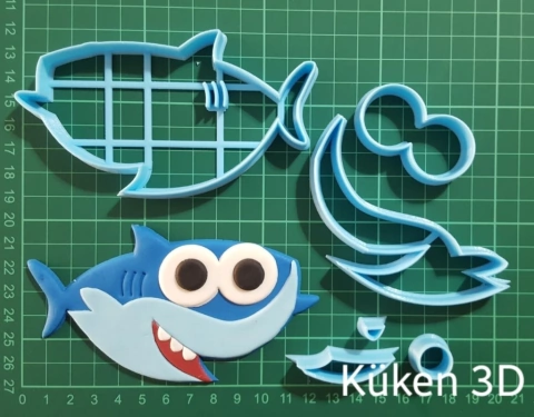 Cortante Baby Shark tiburon collage 6cm mar infantil