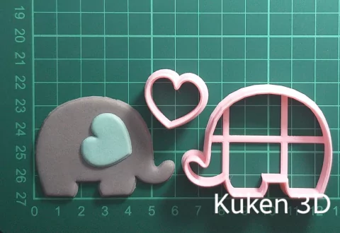 Cortante Mini Elefante Oreja Corazon 6cm