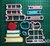 Cortante libros con manzana 9cm collage colegio educacion