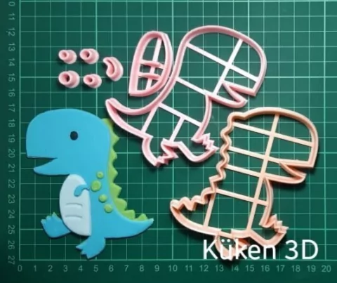 Cortante Dinosaurio tierno 4de6 10cm collage dino bebe