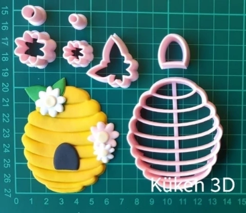 Cortante panal abeja collage 7cm insecto abejita