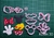 Set Cortantes Partes Minnie Mouse Collage 5cm moño pollera zapatos mano