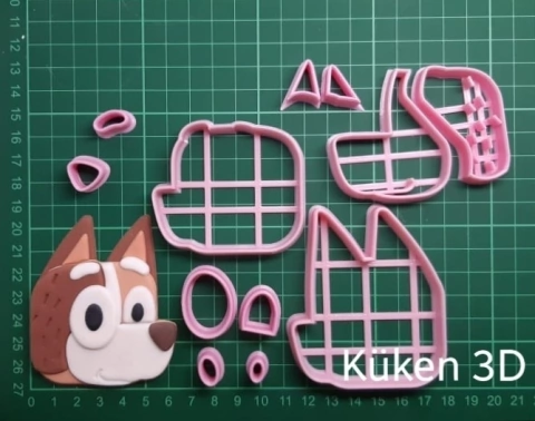 Cortante Cara Chilli 7,5cm Bluey mama collage perrito infantil perro