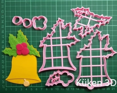 Cortante campana de 11cm collage navidad campanita mod2